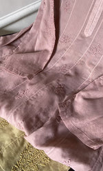 Load image into Gallery viewer, Alamzaib Women's Lucknowi Handcrafted Cotton Chikankari Anarkali Dress - HONC0206775