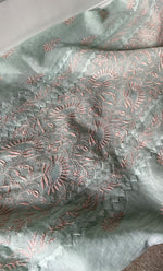 将图像加载到图库查看器中, Women's Lakhnavi Handcrafted Mul Chanderi Semi - Stitched Kurta And Dupatta Set - HONC0303406