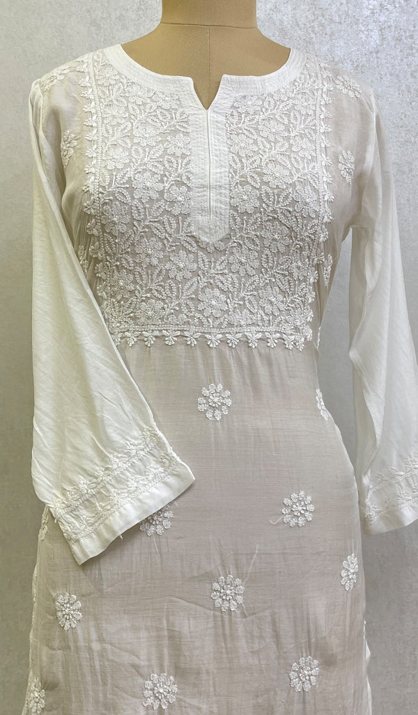 Women's Lucknowi Handcrafted Muslin Chikankari Kurti - HONC0153469
