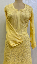 将图像加载到图库查看器中, Women's Lakhnavi Handcrafted Viscose Georgette Chikankari Kurti-HONC0140380