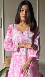 将图像加载到图库查看器中, Meerab Women's Lucknowi Handcrafted Cotton Chikankari Kurti - HONC0289710