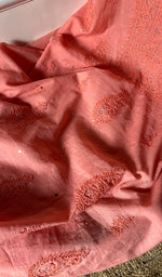 将图像加载到图库查看器中, Women's Lakhnavi Handcrafted Mul Chanderi Chikankari Full Suit Material - HONC0282289