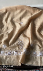将图像加载到图库查看器中, Javeria Women's Lakhnavi Handcrafted Mul Chanderi Unstitched Kurta And Dupatta Set- HONC0326143