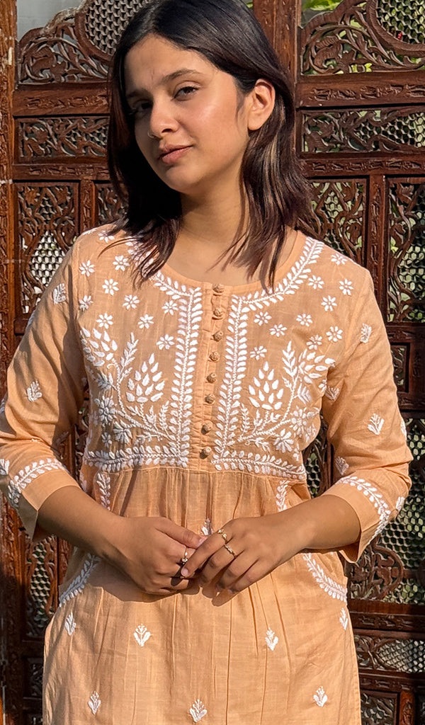 Women's Lakhnavi Handcrafted Cotton Chikankari Kurti - HONC0268761