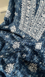 将图像加载到图库查看器中, Women's Lakhnavi Handcrafted Cotton Chikankari Unstitched Kurti Fabric - HONC0268842