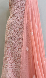 Load image into Gallery viewer, Parizia Women's Lucknowi Handcrafted Faux-Georgette Chikankari Suit Material - HONC0196198