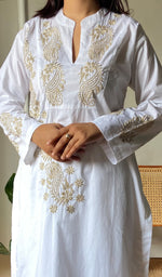 将图像加载到图库查看器中, Women's Lucknowi Handcrafted Cotton Chikankari Kurti - HONC0276910