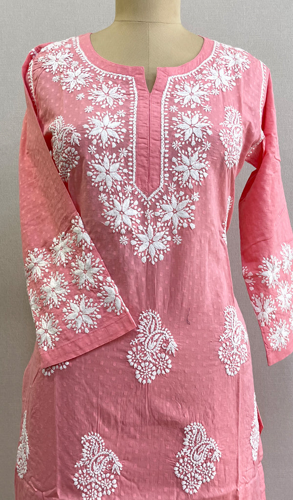Cotton Pink Lucknowi Chikankari kurtas