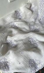 Load image into Gallery viewer, Women's Lakhnavi Handcrafted Unstitchd Mul Chanderi Kurta And Dupatta Set - HONC0323578