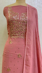 Load image into Gallery viewer, Women's Lakhnavi Handcrafted Viscose Georgette Chikankari Full Suit Material - HONC0162397