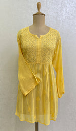 Load image into Gallery viewer, Women's Lucknowi Handcrafted Viscose Georgette Chikankari Top - HONC152263