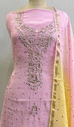Load image into Gallery viewer, Women's Lakhnavi Handcrafted Mul Chanderi Kurta And Dupatta Set- HONC0144823