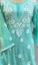 Load image into Gallery viewer, Women's Lakhnavi Handcrafted Modal Cotton Chikankari Top - HONC0220313