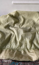 Load image into Gallery viewer, Women's Lakhnavi Handcrafted Mul Chanderi Unstitched Chikankari Full Suit Material - HONC0324472