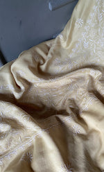 将图像加载到图库查看器中, Women's Lucknowi Handcrafted Chanderi Silk Chikankari Full Suit Material - HONC0278037