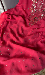 Load image into Gallery viewer, Hunar Women's Lakhnavi Handcrafted Viscose Georgette Chikankari Full Suit Material - HONC0301676