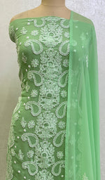 Load image into Gallery viewer, Women's Lucknowi Handcrafted Faux-Georgette Chikankari Suit Material-HONC0154324