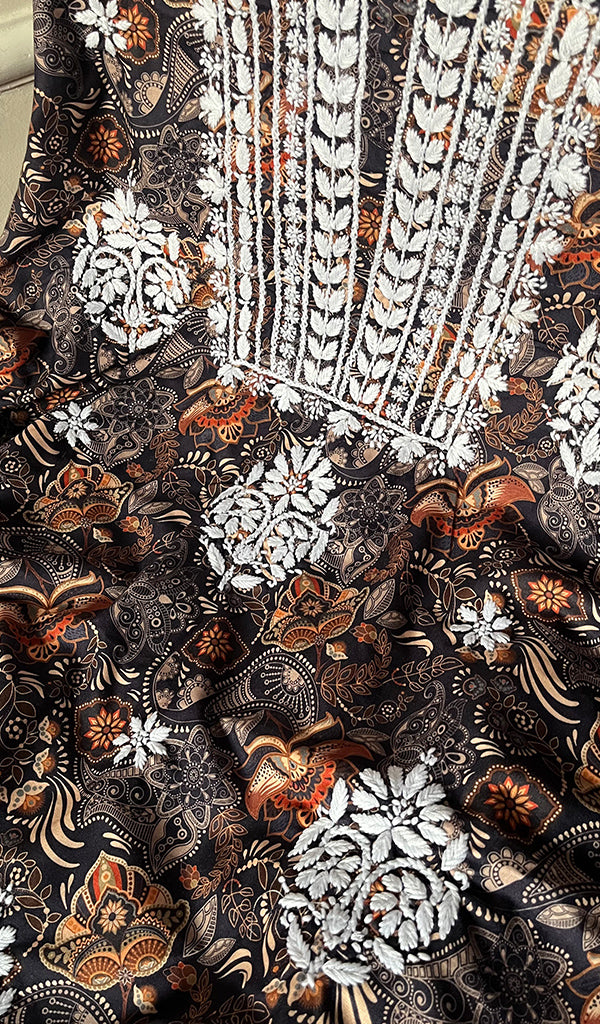 Women's Lakhnavi Handcrafted Cotton Chikankari Unstitched Kurti Fabric - HONC0268840