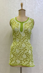 Load image into Gallery viewer, Women's Lucknowi Handcrafted Faux-Georgette Chikankari Top- HONC0140438