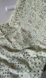 将图像加载到图库查看器中, Women's Lakhnavi Handcrafted Viscose Georgette Chikankari Full Suit Material - HONC0266304