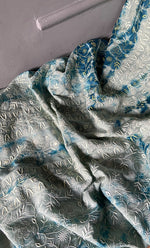 将图像加载到图库查看器中, Women's Lakhnavi Handcrafted Munga Silk Chikankari Kurta And Dupatta Set- HONC0285357