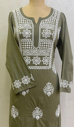 Load image into Gallery viewer, Lucknowi Handcrafted Cotton Chikankari Kurti-HONC0148368