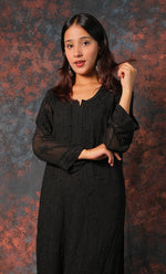 Load image into Gallery viewer, Yusra Women's Lakhnavi Handcrafted Viscose Georgette Chikankari Kurti- HONC0327261