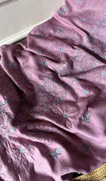 将图像加载到图库查看器中, Women's Lakhnavi Handcrafted Satin Silk Chikankari Kurta And Kurta Dupatta Set - HONC0283639