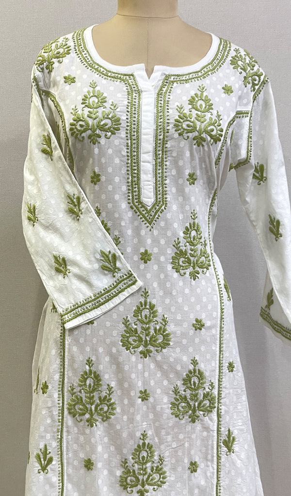 Arisha Women's Lucknowi Handcrafted Modal Cotton Chikankari Unstitched Suit Material - HONC0275938