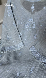 Load image into Gallery viewer, Women's Lakhnavi Handcrafted Mul Chanderi Semi - stitched Chikankari Full Suit Material - HONC0344345