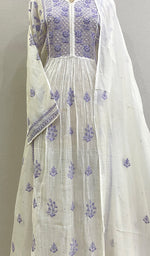 Load image into Gallery viewer, Women's Lakhnavi Handcrafted Mul Chanderi Semi - Stitched Kurta And Dupatta Set - HONC0224782
