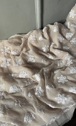 将图像加载到图库查看器中, Women's Lakhnavi Handcrafted Unstitched Faux-Georgette Chikankari Suit Material - HONC0263063