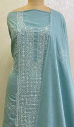 Load image into Gallery viewer, Women's Lakhnavi Handcrafted Cotton Chikankari Kurta And Dupatta Set- HONC0154884