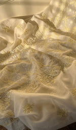 Load image into Gallery viewer, Women's Lakhnavi Handcrafted Mul Chanderi Unstitched Kurta And Dupatta Set - HONC0295587