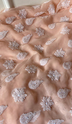 将图像加载到图库查看器中, Women's Lucknowi Handcrafted Faux-Georgette Chikankari Suit Material - HONC0263006