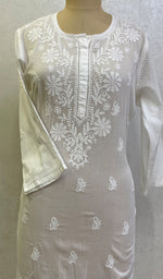 Load image into Gallery viewer, Women's Lucknowi Handcrafted Mul Cotton Chikankari Kurti- HONC0154921