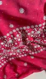 Load image into Gallery viewer, Women's Lakhnavi Handcrafted Mul Chanderi Unstitched Kurta And Dupatta Set - HONC0282259