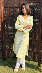 Load image into Gallery viewer, Iqra Women's Lucknowi Handcrafted Cotton Chikankari Kurti - HONC0164395