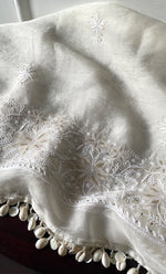 Load image into Gallery viewer, Women's Lakhnavi Handcrafted Pure Organza Chikankari Unstitched Kurta And Dupatta Set- HONC0320492