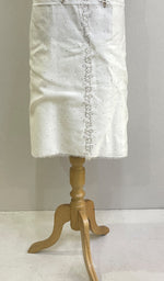 将图像加载到图库查看器中, Women's Lakhnavi Handcrafted Chanderi Silk Chikankari Unstitched Kurti Fabric - HONC0155602