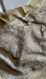 将图像加载到图库查看器中, Women's Lakhnavi Handcrafted Mul Chanderi Semi - Stitched Kurta And Dupatta Set - HONC0282237