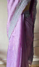 将图像加载到图库查看器中, Women's Lakhnavi Handcrafted Tussar Silk Chikankari Saree - HONC0284142