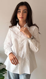 Load image into Gallery viewer, Women's Lakhnavi Handcrafted Cotton Chikankari Top - HONC0376840