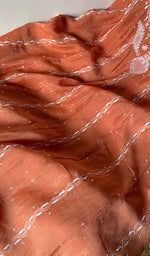 Load image into Gallery viewer, Laiba Women's Lakhnavi Handcrafted Mul Chanderi Semi - Stitched Anarkali And Dupatta Set - HONC0283872