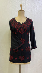Load image into Gallery viewer, Women's Lakhnavi Handcrafted Modal Cotton Chikankari Top - HONC0159379