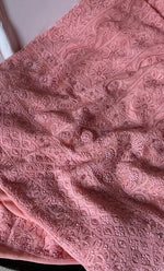 Load image into Gallery viewer, Women's Lakhnavi Handcrafted Viscose Georgette Chikankari Full Suit Material - HONC0277011