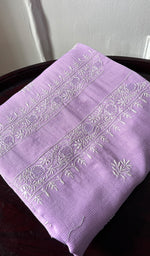 Load image into Gallery viewer, Lucknowi Handcrafted Maheshwari Mul chanderi Chikankari Unstitched Men's Kurta Fabric - HONC0288624