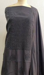 Load image into Gallery viewer, Women's Lucknowi Handcrafted Muslin Chikankari Suit Material - HONC0146098