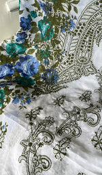 将图像加载到图库查看器中, Women's Lakhnavi Handcrafted Cotton Chikankari Unstitched Kurti Fabric - HONC0284345