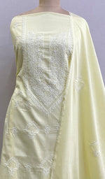 Load image into Gallery viewer, Women's Lakhnavi Handcrafted Cotton Chikankari Kurta And Dupatta Set- HONC0185405
